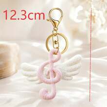 1pc/2pcs Women's Sweet Cool Polka Dot Music Note Angel Wing Pendant Keychain Vintage Sweet Style Bag Charm,Purse Charms - Multicolor - View 5
