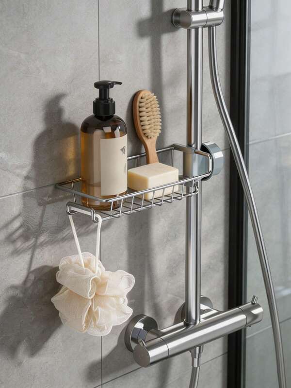 1pc No-Drill Multi-Function Sink Storage Rack, Spherical Storage Rack, Can Hold Sponge, Soap, Brush, Towel, Bathroom Accessories, Bathroom Storage, Storage Organizer, Kitchen Storage, Kitchen Accessories, Kitchen Storage Organizer, Back To School, Autumn Decor, Halloween Decor, Christmas Home Decor, Decorative Style