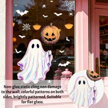 1/4pcs Halloween Cute Ghost Static Window Clings Bow Bats Reusable Double Sided Glass Stickers For Halloween Holiday Party Home Decoration - Ghost Window Stickers - View 9