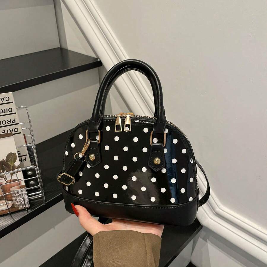 Vintage Shell Handbag, Beautiful Women's Perfect Shoulder Bag - Black - View 1