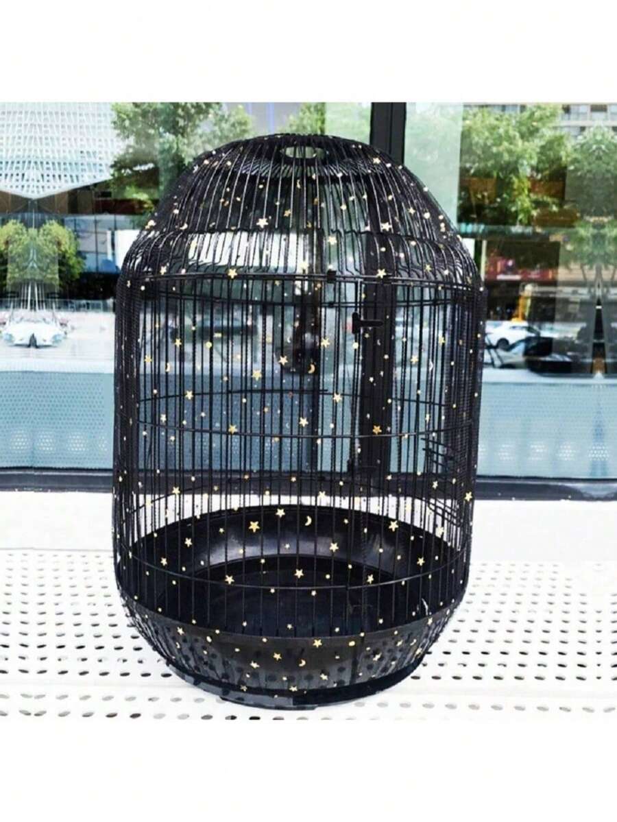 1pc Universal Bird Cage Cover, 360° Full Coverage, Elastic Bird Cage Mesh Cover, Soft Anti-Spill Skirt, Suitable For Home Bird Cages, Easy To Clean, Anti-Spill, Breathable Mesh Parrot Bird Cage Net