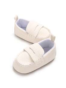 Sepatu Bayi Putih untuk Pra-Berjalan, Lapisan Dalam yang Bernapas dan Menutupi Seluruh Bagian, Sol Lembut Anti Selip, Sepatu Belajar Berjalan untuk Bayi Baru Lahir di Dalam Ruangan dengan Penurun Tumit Anti Selip - Putih - View 6