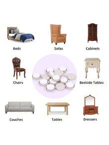 8/16pcs Carpet Furniture Sliders, Furniture Moving Sliders Chair Leg Floor Protectors - Easily Move Your Furniture. - Multicolor - View 4