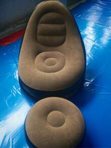 2pcs Slouchy Sofa Inflatable Chair Foldable Lounge Chair (Sofa + Footstool) Outdoor Sofa Bed With Footstool, Indoor/Outdoor Portable Foldable Inflatable Pad Nap Leisure Chair Set - Multicolor - View 7