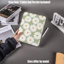 Floral Pattern Y-Fold High Transparency Acrylic Tablet Protective Case With Pen Slot. Y-Fold High Transparency Acrylic Protective Case. Tablet Protective Case Features: Y-Shaped Tri-Fold Stand Design, Smart Sleep/Wake, Full Coverage Protection, Air Cushion Shockproof Frame, Multi-Angle Stand, Built-In Pen Slot, Lightweight And Portable. - Multicolor - View 2