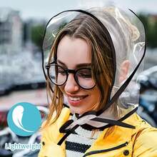 Transparent, Reusable Rain Hat With A Wide Brim, Suitable For Women's Outdoor Travel, Hiking, Gardening, Shopping, And Beach Protection. - Multicolor - View 4