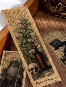 30 Peças Marcadores de Livro Crônicas Misteriosas: Marcadores de Página de Papel em Vários Designs; Adesivos Decorativos de Parede Adequados para Apartamentos Alugados, Banheiros, Dormitórios Estudantis, Paredes de Destaque e Outros Espaços para Adicionar um Toque de Charme Doméstico. - Visão 3