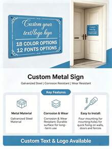 2D Flat - [Custom] Personalized Metal Decorative Plaque - Galvanized Steel Material, For Decoration, 30X20Cm Custom Material, Text And Slogan Wall Decor, Suitable For Installation On Walls, Rooms, Doors, Patios - Multicolor - View 4