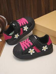 Black & White Infant Shell Toe Sports Shoes - Non-Slip Soft Sole - Hot Pink - View 6