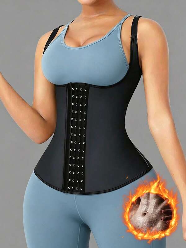 1 chiếc đai eo định hình thể thao nữ bằng nhựa có khóa, đai treo ngực ôm sát cơ thể, corset nữ bó bụng