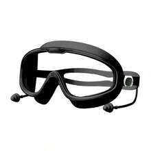 Large Frame Waterproof Anti-Fog Swimming Goggles, With Integrated Earplugs, Comfortable Design, Unisex, Transparent Wide Field Of View, Leak-Proof Seal, UV Protection, Durable Construction, Suitable For Swimming Pool Training And Water Sports - A - View 12