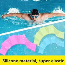 1pc Summer Silicone Swimming Hand Paddles, Suitable For Summer Silicone Swimming Hand Paddles, Outdoor Pool Summer Water Play, Swimming Practice, Swimming Training Class Teaching Aid, Home Pool, Resort Hotel Pool Use - Multicolor - View 2