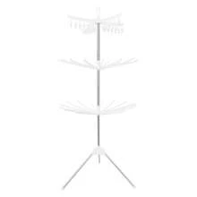 Étendoir pliable, étendoir à trois niveaux, étendoir rotatif, blanc - / - Voir 3