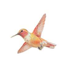 1/5 Colorful Gradient Hummingbird Metal Brooch, Exquisite Enamel Flying Bird Badge, Artistic Style Versatile Pin Accessory For Coats, Sweaters, Backpacks - Multicolor - View 12
