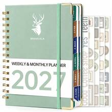 2027 English Calendar Book With 5 Stickers, 320-Page Thick Weekly Planner, PU Cover, Inner Pages Include Personal Information, 2027 Calendar, Monthly Plan, Weekly Plan, 365-Day Daily Plan, Suitable For Christmas, Thanksgiving, Birthday Small Gifts - One Size Fits All - View 14