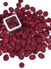 50/100/200/300/400pcs 1.5 Inch Artificial Silk Rose Petals, Burgundy Red, Suitable For Wedding Decor, Outdoor Garden Decor, DIY Decoration, Gift Wrapping, Home Decor, Aisle Decor, Bridal Party Decor, Room Decor, Holiday Decor - Burgundy - View 6