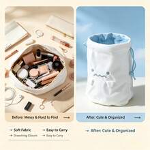 Ember Penyimpanan Ekspresi Lucu dengan Kaki Kecil 3D dan Penutup Tali Serut – Organizer Kamar Tidur, Samping Tempat Tidur, dan Meja untuk Merapikan Barang-Barang Kecil; Sempurna untuk Boneka, Alat Tulis, dan Kosmetik – Perlengkapan Penting yang Manis dan Terinspirasi Anak Perempuan untuk Asrama dan Rumah - MultiWarna - View 2