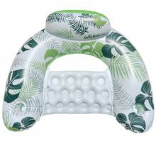 1 Set Thickened Adult PVC Inflatable Pool Float - Fruit Design Floating Raft, Pool Hammock. Suitable For Adult Pool, Beach And Other Water Activities. Multi-Functional PVC Pool Float, Combining Lounge Chair And Floating Function, Ideal For Travel - Maple Leaf Style - View 10