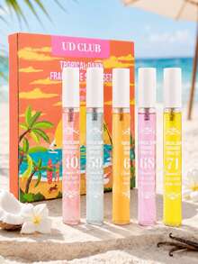 1/5 pièces Coffret cadeau de spray de parfum brésilien, édition limitée portable à plusieurs couches, plaisir ultime, contenant des huiles essentielles naturelles fraîches et charmantes, exhalant des notes de noix de coco, florales, fruitées et d'agrumes - Parfum Mixte - Voir 1