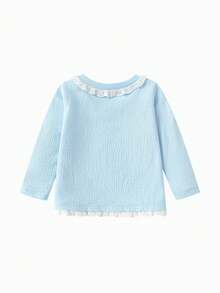 Balabala Girls Long Sleeve T Shirt Soft Cotton Basic Top Cute Casual Autumn Outfit Daily Wear - Light Blue - View 5