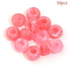 30pcs Acrylic Cloud Mist Solid Color Abacus Beads, Large Hole Wheel Beads, Handmade DIY Bracelet Necklace Earring Jewelry Materials, Craft Phone Chain Keychain Making Materials - Multicolor - View 20