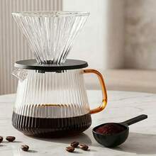 Pour Over Coffee Pot Set, Includes Coffee Scoop, 23.6OZ/700ML Glass Coffee Pot/Server, With Glass Coffee Filter/Brewer, Suitable For Home Or Office Drip Coffee Maker Set, 1-6 Cups - Multicolor - View 7