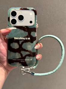 Vintage Green Leopard Print 17Pro Max 18Pro Max, 17 Pro, 12, 13, 14, 15, 16 Pro Max, 14 Plus, 15 Plus, 16 Plus, 11, 17, 15, 13 Shockproof Glossy Phone Case - Mint Green - View 1