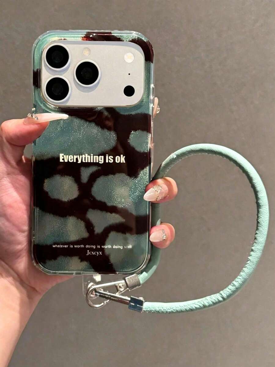 Vintage Green Leopard Print 17Pro Max 18Pro Max, 17 Pro, 12, 13, 14, 15, 16 Pro Max, 14 Plus, 15 Plus, 16 Plus, 11, 17, 15, 13 Shockproof Glossy Phone Case - Mint Green - View 1