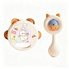 1/2/8PCS Adorable Animal Rattle Set, Rabbit Deer Crab Shape Baby Shaking Toy With Sound, Soft Handle Interactive Sensory Toy, Fine Motor Skills Development Gift For Toddlers 18 Months+ - Multicolor - View 8