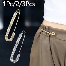 1Pc/2/3Pcs Fashionable Exquisite Clothing Buttons Pins, Made Of Synthetic Zirconia And Alloy, Can Adjust Waistline, Fix Clothing, Suitable As Daily Wear Accessories - Multicolor - View 2