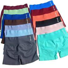 2026 bestseller Shorts Deportivos dfyne Impact con Logo, Cintura Baja, Sin Costuras, Shorts de Yoga, Shorts de Gimnasio con Efecto Scrunch Bum, Shorts de Ciclismo, Ropa Deportiva Elástica - Uva Púrpura - Ver 2
