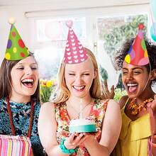 9pcs New Birthday Party Decorative Hat Color Birthday Theme Party Paper Hat Decorative Photo Props Party Small Gifts Birthday Gifts. - Party Hat - View 3