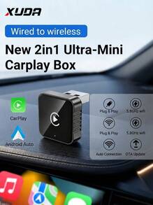 XUDA 新版 CarPlay AI Box Mini Superbox 有線轉無線，無線 CarPlay 與 Android 2合1功能，支援 2.4-5.0 GHz WiFi 5，適用於 99% 配備有線 CarPlay 與 Android 功能的車款 - A - 查看 13