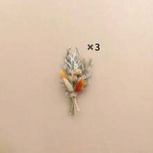 1/3/7/12Pcs Boho Cute Mini Artificial Flower Bouquets, Cake Toppers, Letterbox Gifts & Wedding Bridal Table Decor Wedding Scene Decoration - Orange - View 8