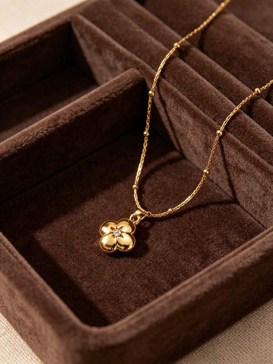 Summer Fashion Four-Leaf Clover Pendant Necklace, Multi-Functional Daily Versatile Women's Necklace, Perfect For Holiday Party, Wedding Season, Anniversary Jewelry Gift - Four-leaf Clover Pendant Necklace - View 1