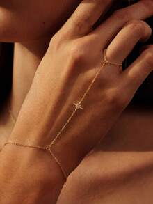 1 buah Gelang Cincin Jari Bintang Delapan Bertabur Berlian Imitasi Perak Sterling S925, Desain Gaya Dingin Mewah Minimalis, Perhiasan Tangan Satu Potong Niche Kelas Atas Eropa dan Amerika, Cocok untuk Kasual Sehari-hari, Liburan, Pantai, Suasana Dingin yang Santai, Hadiah Aksesori Pribadi yang Indah dan Serbaguna - Bintang - View 8