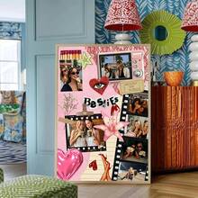1件粉色閨蜜火柴盒拼貼客製化海報，個性化閨蜜禮物客製化牆面藝術，可編輯模板照片客製化照片，客製化友誼照片拼貼可客製化物品，送給朋友的禮物，房間裝飾，可選相框 - 彩色 - 查看 10