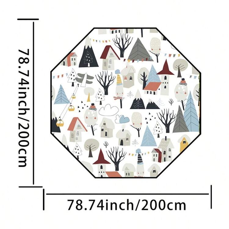 Altıgen Geometrik Desenli Taşınabilir Piknik Matı - Çok renkli - Görünüm 6