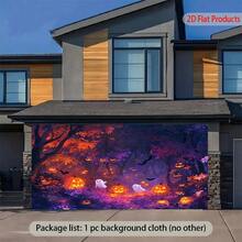 2d Graphic Design, A Banner Background Cloth Of Ghost Night Cemetery-2d Graphic Halloween And Christmas Decoration With Printing Technology, Suitable For Banner Background Of All Seasons. - Multicolor - View 7