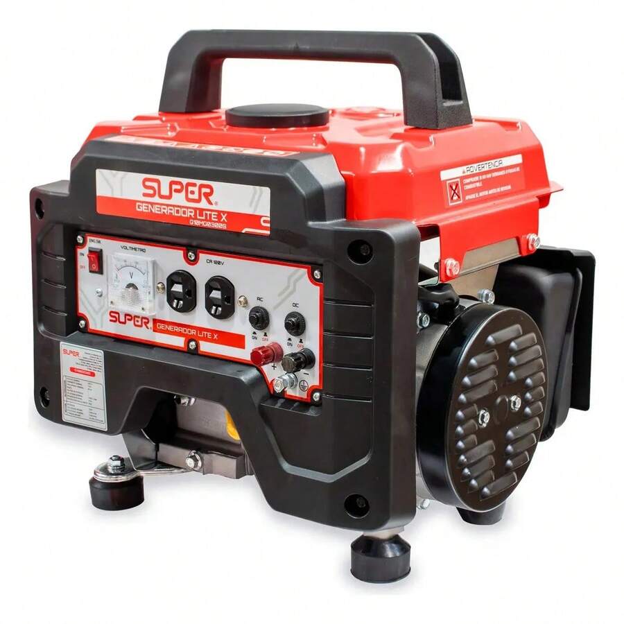 Generador Eléctrico Super Lite 1000W 3HP Gasolina 4 Tiempos Monofásico 120V - Negro y rojo - Ver 1