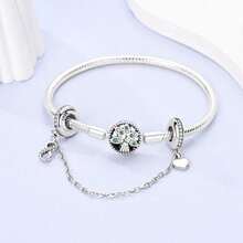 1pc S925 Sterling Silver Bracelet Safety Chain, Original Heart Lock, Butterfly, Evil Eye Multiple Rhinestone Designs, Thin Chain Anti-Drop Protection For Beaded Bracelets, Gold And Silver Dual Colors Optional, Versatile Accessory, Suitable For Handmade DIY Bracelet Making, Exquisite And Durable For Daily Wear - Multicolor - View 4