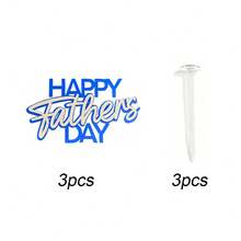 1pc/3pcs Acrylic "Happy Father's Day" And "Happy Father's Birthday" Cake Topper Set - Gold/Black/Blue/Silver "World's Best Dad" Cake Decoration For Men's Birthday And Father's Day Party Supplies - Multicolor - View 11