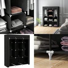 Fabric Wardrobe, With Rails And Shelves - Black - T0001-01-3163 - View 2