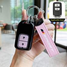 1 Pc TPU Car Remote Key Protective Cover With Keychain, Suitable For Accord Civic CR-V Pilot Ridgeline Odyssey Passport Models - A - View 7