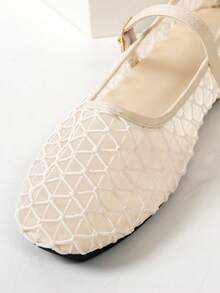 Summer New Ballet Style Flat Shoes For Women, Mesh Buckle Design, Suitable For Daily Wear And Commuting - Chantilly - View 6