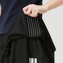 Adidas HOUSE OF TIRO Football-Style Black Striped Mid-Rise Casual Skirt For Women - Black - View 3
