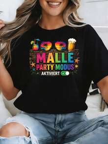 Modalità Maiorca attivata Festeggiando le vacanze a Maiorca (2) T-shirt unisex oversize con stampa internazionale Y2K per uomo e donna, stile retrò anni 2000, streetwear - Indietro - Visualizzare 3