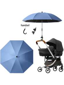1pc 360° Rotating UPF50+ Sun Protection Umbrella, With Flexible Support Rod Baby Stroller Sunshade, Suitable For Universal Stroller/Tricycle, Includes Umbrella Handle, Clip, Sunshade Cover, Sun Protection Rainproof Sunshade - Multicolor - View 10