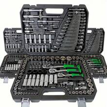 115/46pcs Ultimate Car Repair Tool Set - Premium Ratchet Torque Wrench And Assorted Screwdriver Set - Ultra Portable, All-In-One Solution For Car, Bicycle And Motorcycle Maintenance - View 1