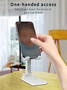 1pc Universal Desktop Phone Stand, Supports Tablet And Phone, Adjustable Portable Phone Holder - Black - View 6